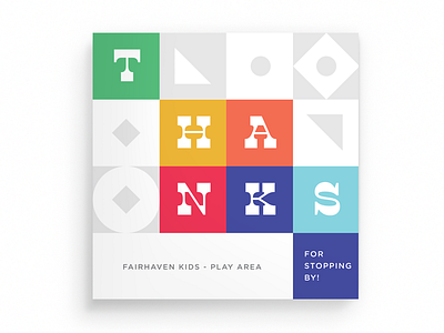 Play Area Cards - Option 2 50s block bright card colors fun grid retro simple vintage