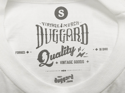 Duggard Tag shirt size store tag texture type vintage