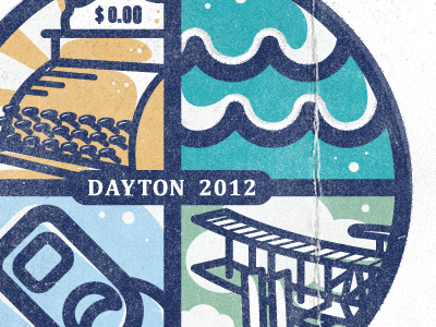 Dayton can cash register circle dayton illustration innovation logo mark plane pop can pop tab sky water