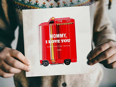 Mother's Day Card card crazy fire truck fun kid love mom more mother mothers day son type