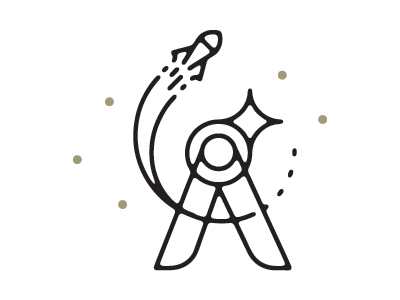 A Logo Mark asterism letter a lines logo logo mark mark monogram rocket space star