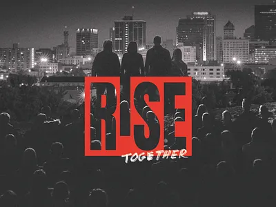 Rise Together be the change brand change dark dayton grayscale hidden meaning logo marker ohio red red and black revolution