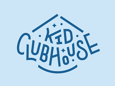 Kid Clubhouse blue bounce brand branding child happy house kids kids brand lines logo mockups play play area playful playfulbrand shapes smile star