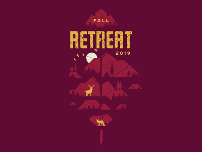 Fall Retreat - Leaf autumn autumn leaves branding cabin church deer dog fall fox layout leaf logo mountains poster sketch student ministry tennessee texture wolf youth group