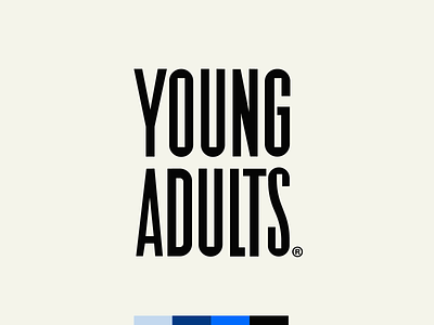 Young Adults - Option 2/3 blue bold brand branding color groups hip ministry modern retro type typography young adults youth