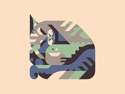 Cat-Nap animal asleep cat chill color curled up green illustation lines mint nap pet relax restaurant shapes sleep sleeping