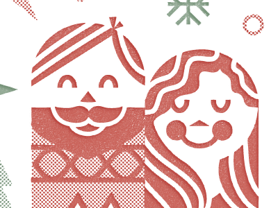 Letterpress Xmas christmas illustration illy simple two color xmas