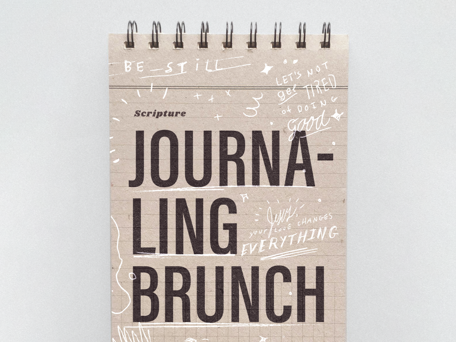 Scripture Journaling Brunch layout church student ministry students girls brunch invitation invite bible sketches messy typography journaling art event card