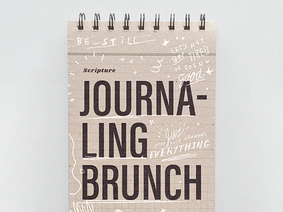 Scripture Journaling Brunch art bible brunch card church event girls invitation invite journaling layout messy sketches student ministry students typography