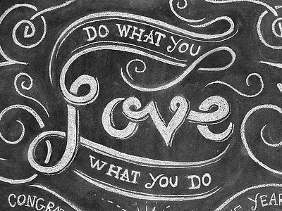 Love chalk hand made love quote type