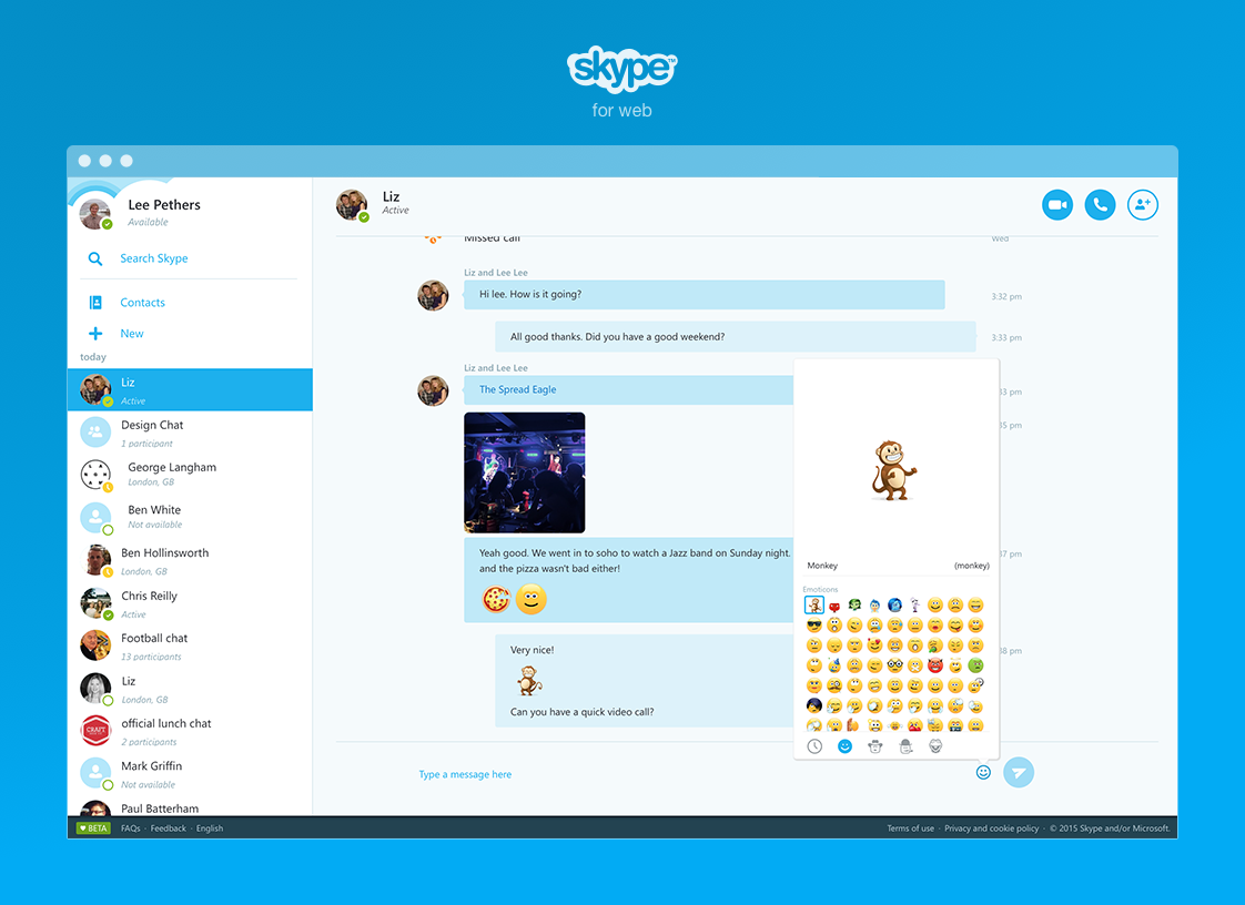 microsoft skype web app