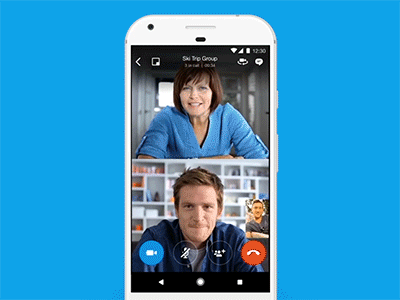 Skype Group Video Calls - Mobile android app audio call chat design microsoft mobile product prototype skype video