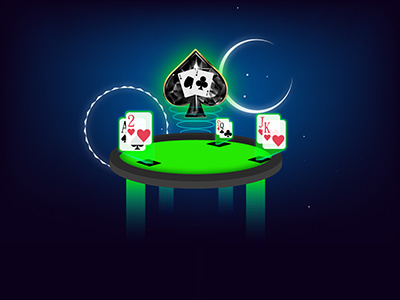 Poker card day digital game light night poker table