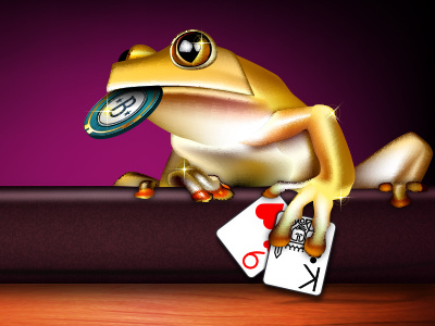 Lucky Froggy baccarat cards casino frog gold punto banco