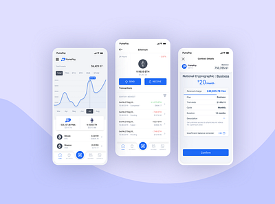 PumaPay Wallet app redesign blockchain crypto cryptocurrency mobile app design payments wallet