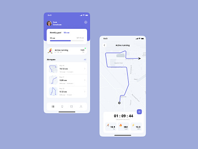 Run tracker app app design icon ui ux