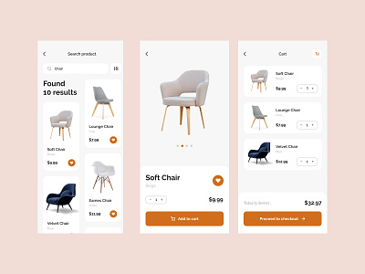 Home furniture store app app design ui ux