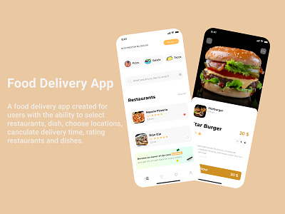 Food delivery app app design typography ui ux