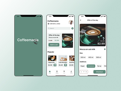 Coffee shop app app clean coffee design esthetic icon shop simple typography ui ux