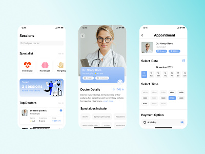 Medical app for online appointments app design doctor apps doctors doctors app health icon medecine medical app schedule appointment typography ui ux