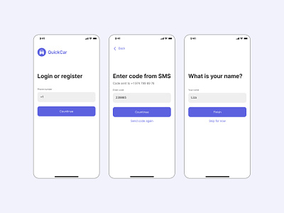 Login or register app design icon ui ux