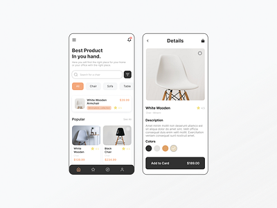 Furniture Shop app app branding design furniture icon illustration mobile shop typography ui ux vector