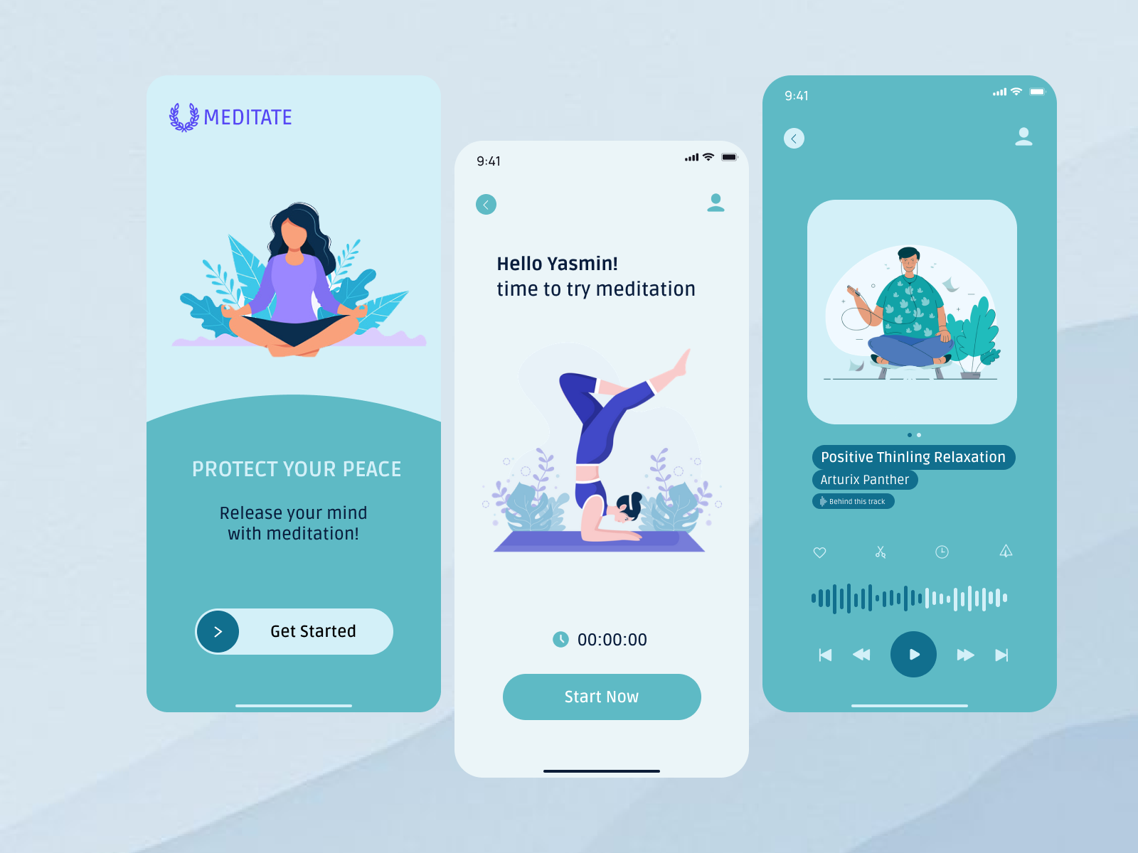 Meditation app design by Fateme Ebrahimzade on Dribbble