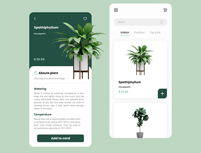 Plant Shop app design ui ux