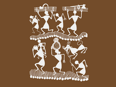 Warli Painting illustration design graphic design illustration indian vector