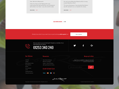 WIP - Footer black button clean contact cta footer icons interface red ui web wip