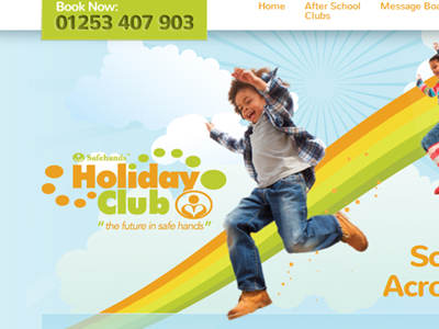 Holiday Club Site screen shot bright child fun header website