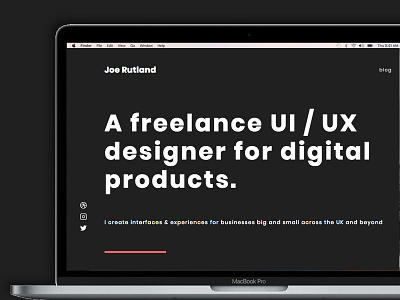New Portfolio Site announcement black dark desktop freelance portfolio ui designer web webesign
