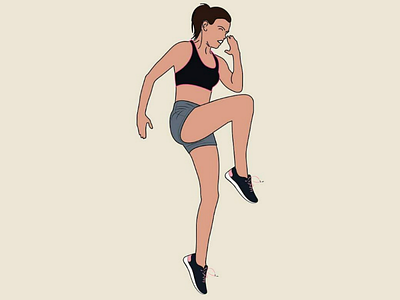 Vector art vector lady gym fitness jumping