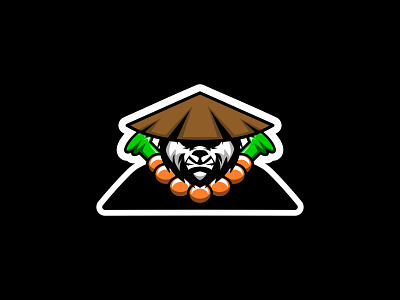 Panda monk logo branding graphic design logo