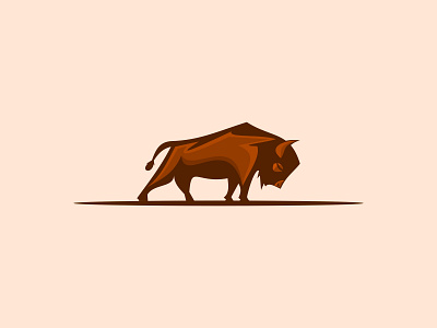 Walking bison logo branding graphic design logo