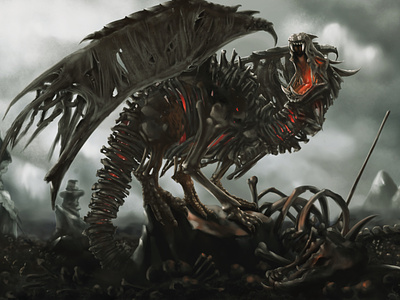 Skull Dragon animation darkart design dragon graphic design illustrat illustration