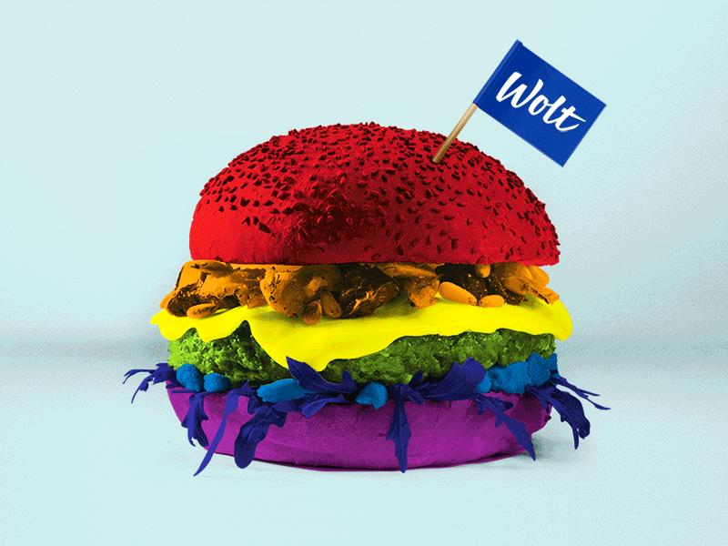 Prideburger burger delicious food gay gif layers lbgtq pride rainbow wolt