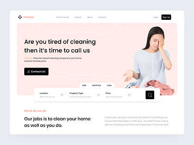 Home Cleaning Landig Page clean cleaner cleaning cleaning app cleaning company cleaning landingpage cleaning service home home cleaning landing page maid mop office cleaning trending ui ux web web design workplace