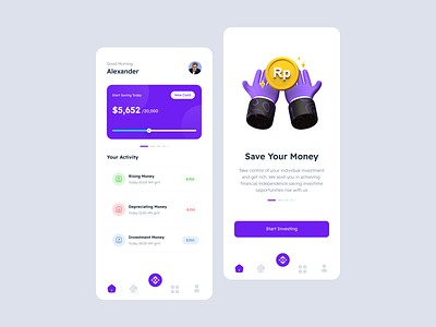 Investments App app app design bank buy card crypto design financial fintech interface invest investing investment investors mobile sell token trader ui ux