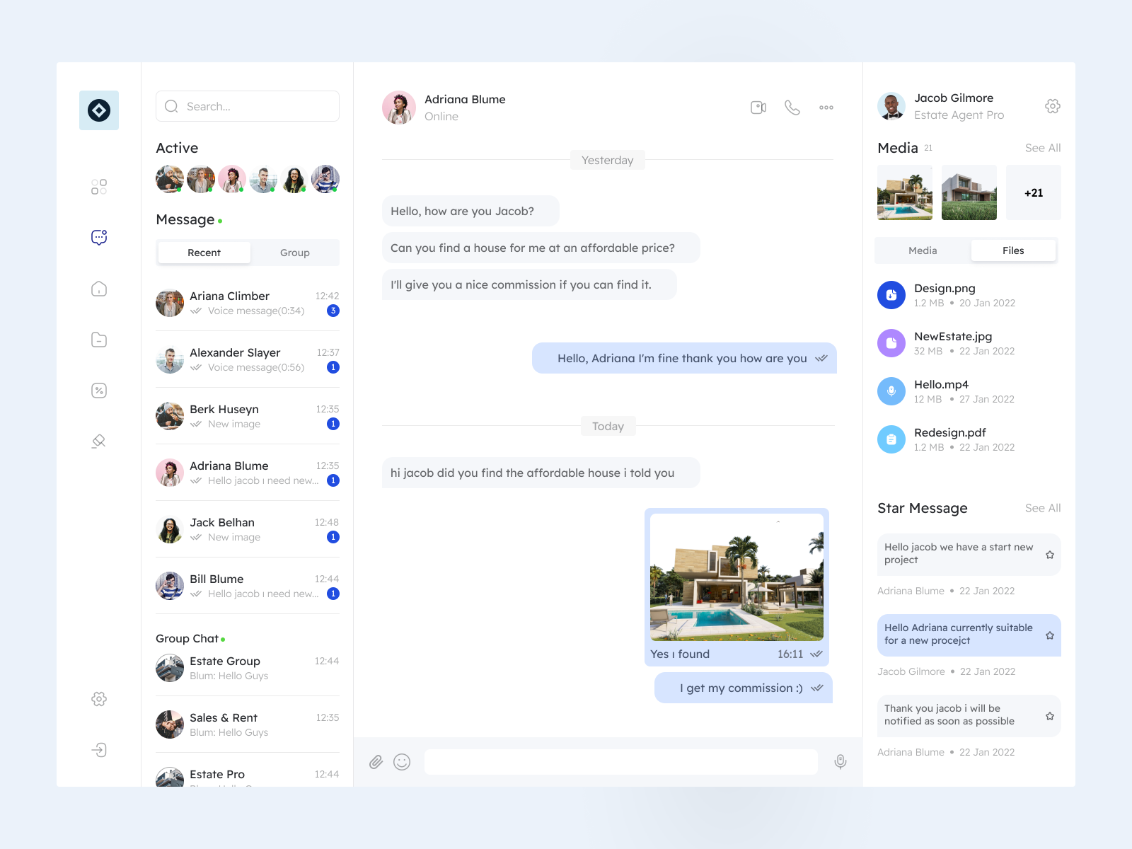 Real Estate Chat Page by Ishak Erdogan on Dribbble