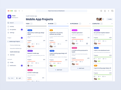 Task Management Dashboard app concept dashboard data design desktop management panel product design saas sidebar task task management team team manager ui ux web web app web design