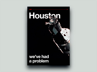 Houston, we've had a problem apollo black helvetica houston moon plakat poster saturn space