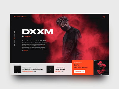 new release page concept — scarlxrd – dxxm concept dxxm grid music musician scarlxrd trap typography ui