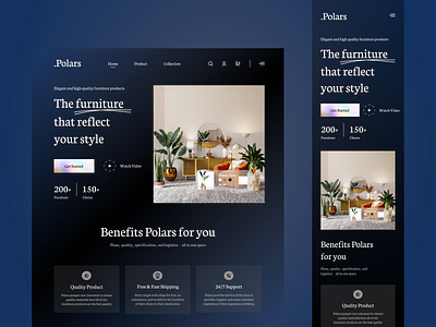 Polars - Furniture Shop Landing Page branding design furniture landing page ui website