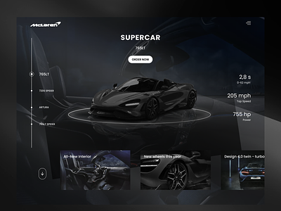 McLaren car design landingpage mclaren ui uiux web web buy and sell webcar website