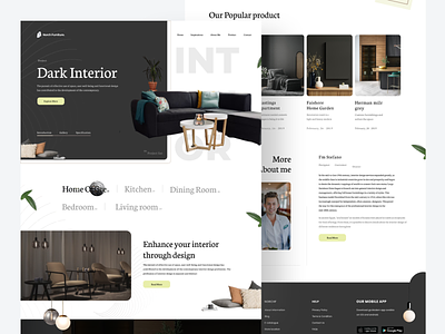 Norch Furniture - Interior landing page clean dark interior furniture home page interior landing page landing page design ui uiux design ux web web design website website design