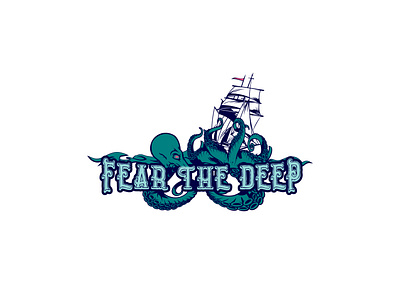 FEAR THE DEEP logo branding free logo graphic design internet free logo logo pirate logo vector