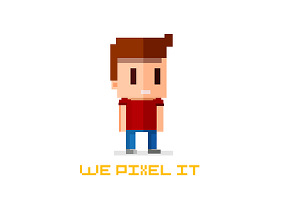 We Pixel It 8 bits logo 8bits character flat geek logo logotype pixel