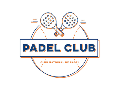 Logo Padel flat hobbies logo outlines padel sport vintage
