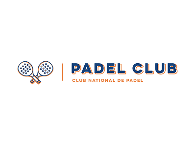 Padel club sport logo - 2nd version 60s flat logo padel sport vintage